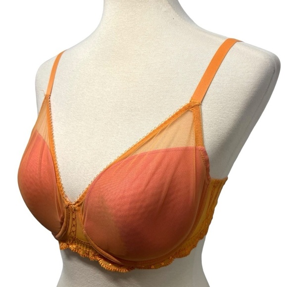 Natori Orange Lace Underwire Bra Women’s 36D - Picture 3 of 9
